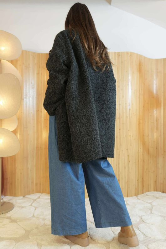 Norbury Corsage Relaxed Jacket Charcoal Black /19=